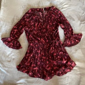 Floral Free People Bell Sleeved Romper